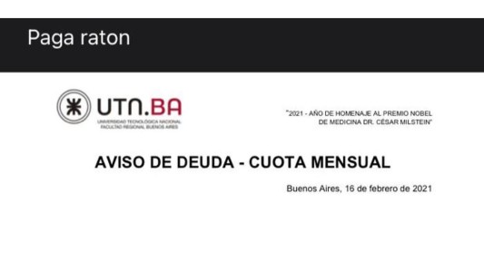 "Pagá ratón": el insólito mail que mandó una universidad para reclamar cuotas adeudadas de alumnos