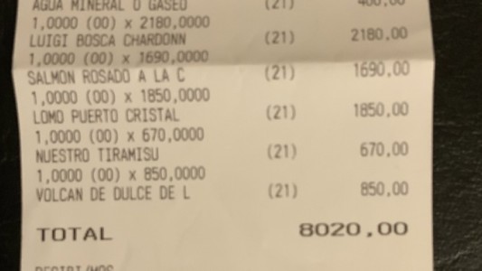 Escrache: cena para dos por $8000 y otro ticket que generó polémica