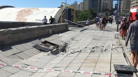 Mar del Plata: se hundió un tramo del paseo costero