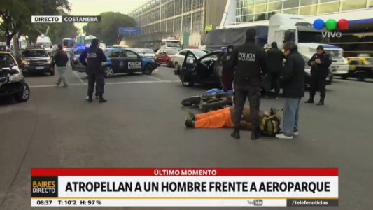 Atropellaron a un motociclista en Aeroparque