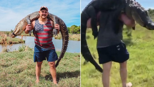 Jugador de NFL mató un cocodrilo y lo llevó en los hombros: "¿Es mi regalo de bodas?", le preguntó su novia