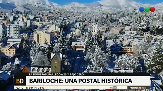 Nieve y temperaturas récord bajo cero desde la Patagonia al centro del país