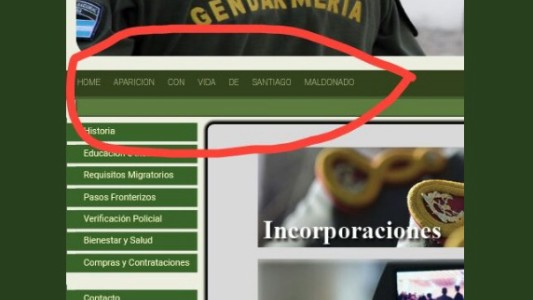 Hackearon la web de Gendarmería y escribieron "Aparición con vida de Santiago Maldonado",