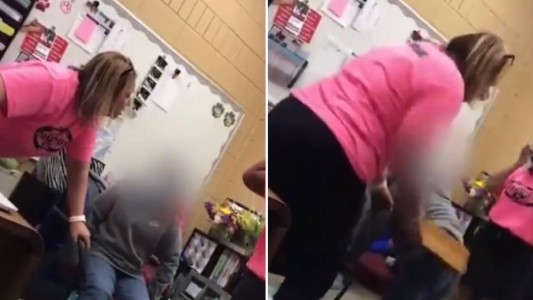 Video documento: la directora de una escuela azotó con una tabla a una nena de 6 años