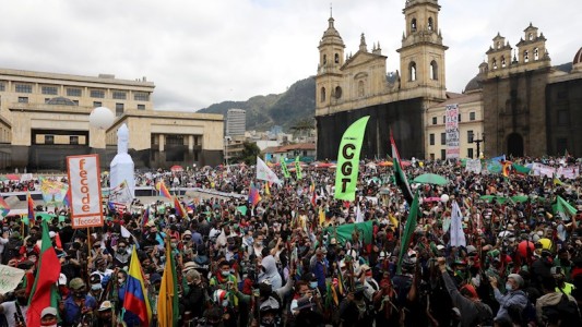 Jornada de movilización y paro nacional en Colombia tras una semana de protestas y represión