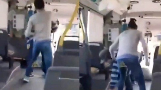 Video: una chica se encontró con su padre abusador en el colectivo y lo bajó a los golpes
