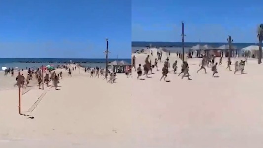 Video: cientos de personas huyen de la playa cuando escuchan las alarmas del ataque aéreo en Tel Aviv