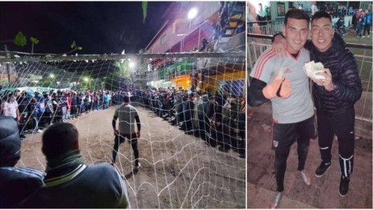 El video del arquerito de River Alan Díaz atajando penales por plata en Villa Oculta