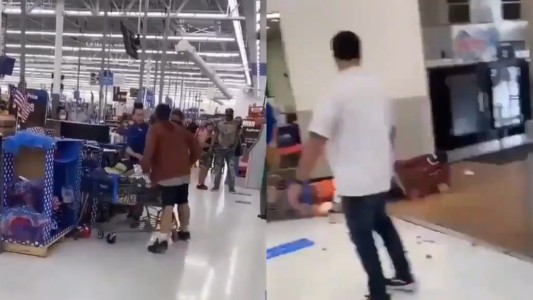 Un empleado de un supermercado fue atacado por un cliente y lo terminó noqueando