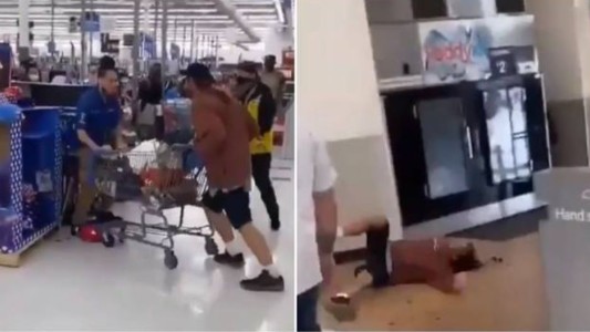 Cliente escupe a empleado de super tras una discusión y termina noqueado