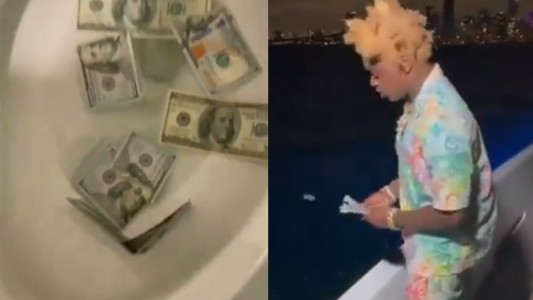 Un rapero tiró 100 mil dólares al mar desde un bote y después desechó otro monto por el inodoro