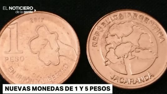 Ya circulan las nuevas monedas de 1 y 5 pesos
