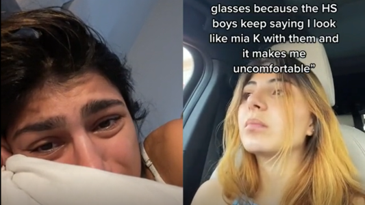 Rota en llanto, Mia Khalifa confesó que dejó de usar lentes porque la sexualizan
