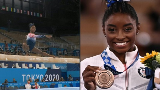 Simone Biles ganó el bronce olímpico en la barra de equilibrio