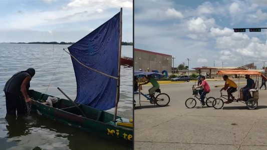 Pesca a vela y taxis a pedal en región petrolera de Venezuela