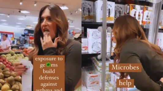 Polémico video: una mujer antivacunas se filmó lamiendo objetos en un mercado