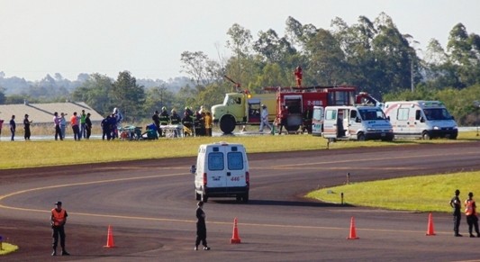 Realizaron simulacro de accidente de aviación en el aeropuerto de San Fernando