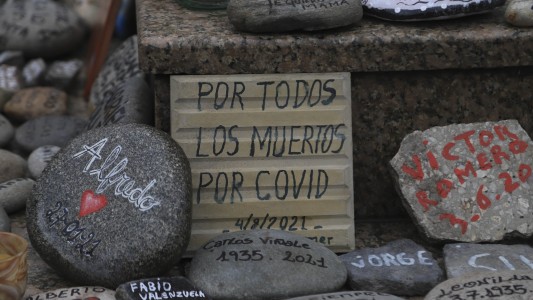 Segunda "Marcha de las Piedras" en Plaza de Mayo en honor a las víctimas de coronavirus