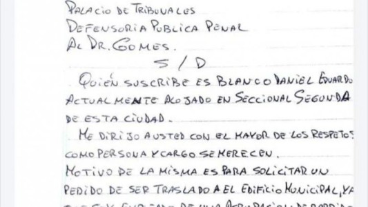 La carta de un preso para pedir que lo dejen salir a cobrar una "beca municipal"