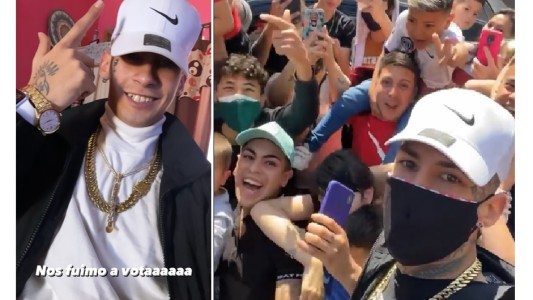 Video: una multitud acompañó a votar a L-Gante