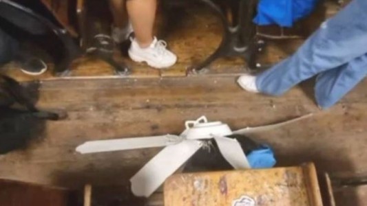 Dos alumnos del Nacional Buenos Aires fueron heridos por un ventilador que se cayó en medio del aula