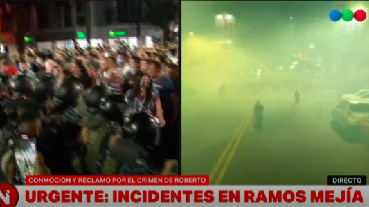Ramos Mejía: corridas y gases lacrimógenos en la protesta por el crimen del kiosquero