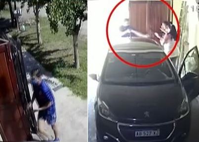 Video: Les robaron el auto cuando lo estaban estacionando en su garage