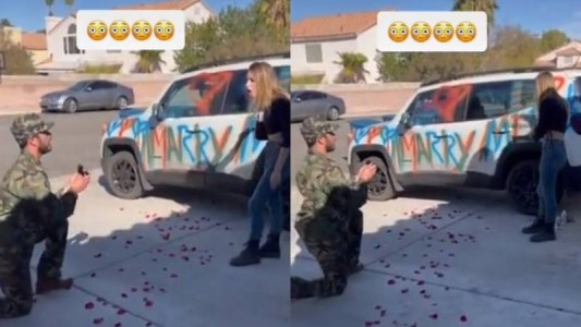 Video: le pintó el auto para pedirle matrimonio y todo terminó mal