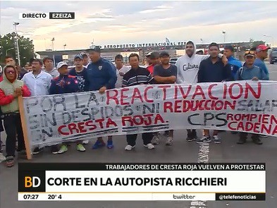 Corte en la autopista Riccheri