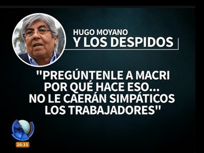 Definiciones de Hugo Moyano sobre la situación laboral