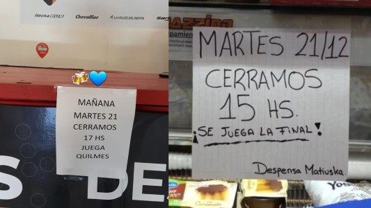 "Cerramos 17hs, juega el Cervecero": Quilmes se paraliza con la expectativa puesta en la final contra Barracas Central