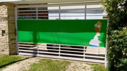 El portón eléctrico perfecto ¿Existe?: homenajearon a Homero y le dieron onda a su casa
