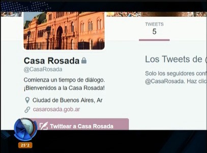 La cuenta de twitter de Casa Rosada