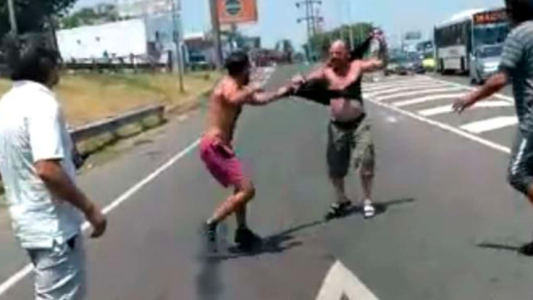 Video: furia y trompadas entre un automovilista y un camionero en la Panamericana