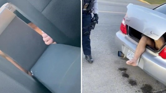 Una mujer encontró a un hombre desnudo viviendo en el baúl de su auto