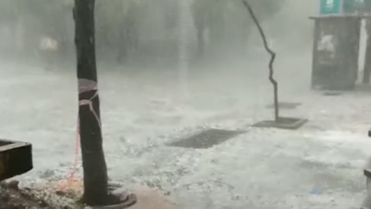 Fuerte temporal de lluvia y granizo en Mendoza provocó cortes de luz y calles anegadas