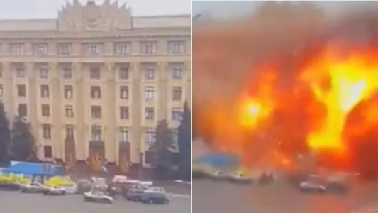 El momento del bombardeo ruso al centro de Járkov: Ucrania denuncia "crímenes de guerra"