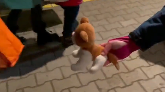 Polonia recibe a los niños que llegan desde Ucrania con peluches