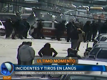 Incidentes y tiros en Lanús