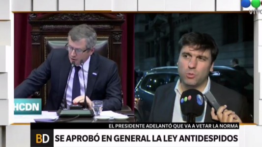 Diego Bossio: "Esperemos que el presidente Macri no vete la Ley Antidespidos"
