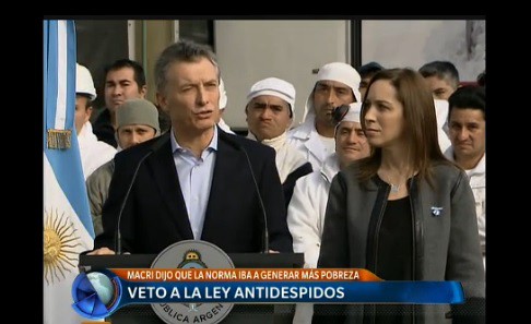 Macri: "voy a vetar esta ley que es antiempleo"