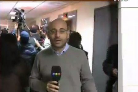 Telefe Noticias en los tribunales de Asunción
