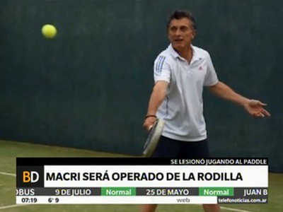 Operan a Macri de su lesión en la rodilla