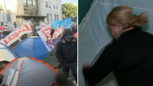 Acampe piquetero, desde adentro: "Se entiende que molesta, pero estamos pasando necesidad"