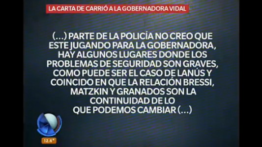 La carta de Carrió a la gobernadora Vidal