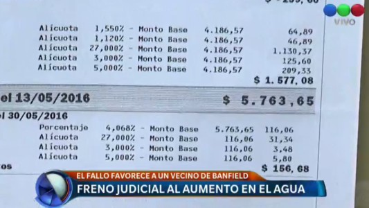 Freno judicial al aumento del agua