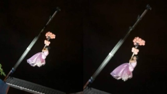 Video viral: una chica entró a su fiesta de 15 colgada de una grúa