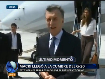 Macri llegó a China donde participará de la cumbre del G 20
