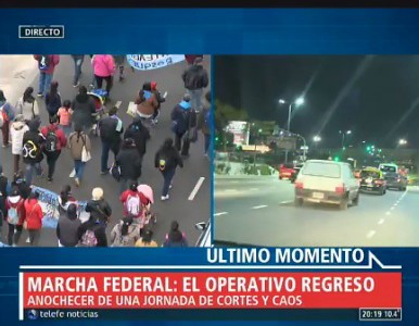 Tras la marcha federal, el operativo regreso