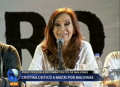 Cristina criticó la política por Malvinas: "Apenas es explicable desde la estupidez"